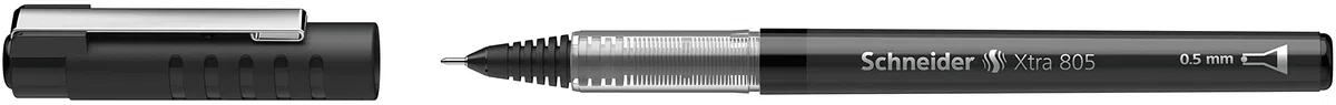 Schneider Xtra 805 Tintenroller (Röhrchenspitze aus Edelstahl, 0,5 mm) 10er Packung schwarz