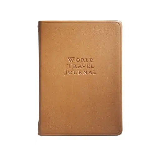 World Travel Journal, echtes Kalbsleder, 15,2 cm, Brititsh Tan