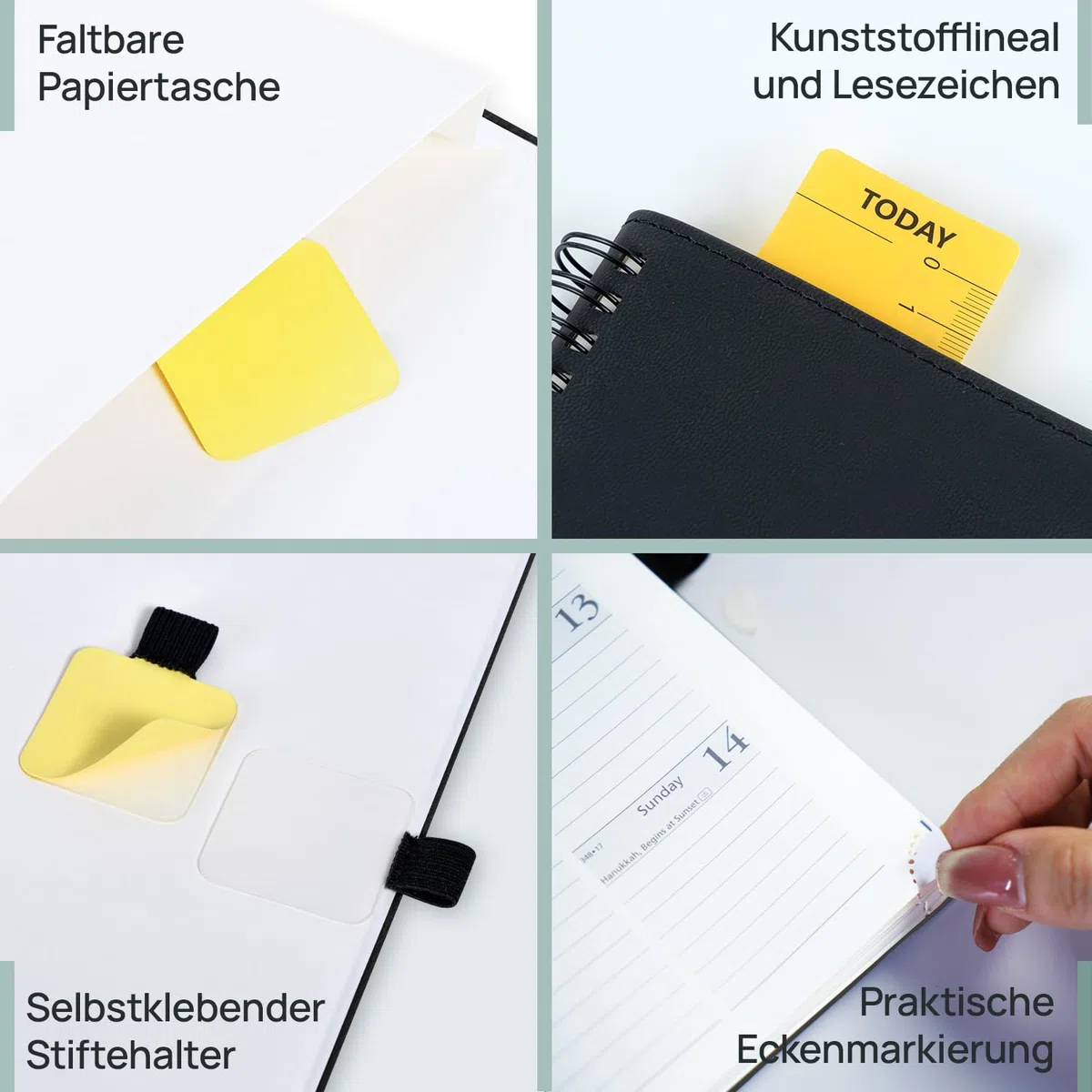 POPRUN Kalender 2026 2027 Buchkalender Notizbuch (Aug.2026-Dez.2027), ca. A5 (22 x 16,5 cm), Terminplaner, Wochenplaner Ringbuch mit Softcover, Zertifiziertem Papier (Rosa)