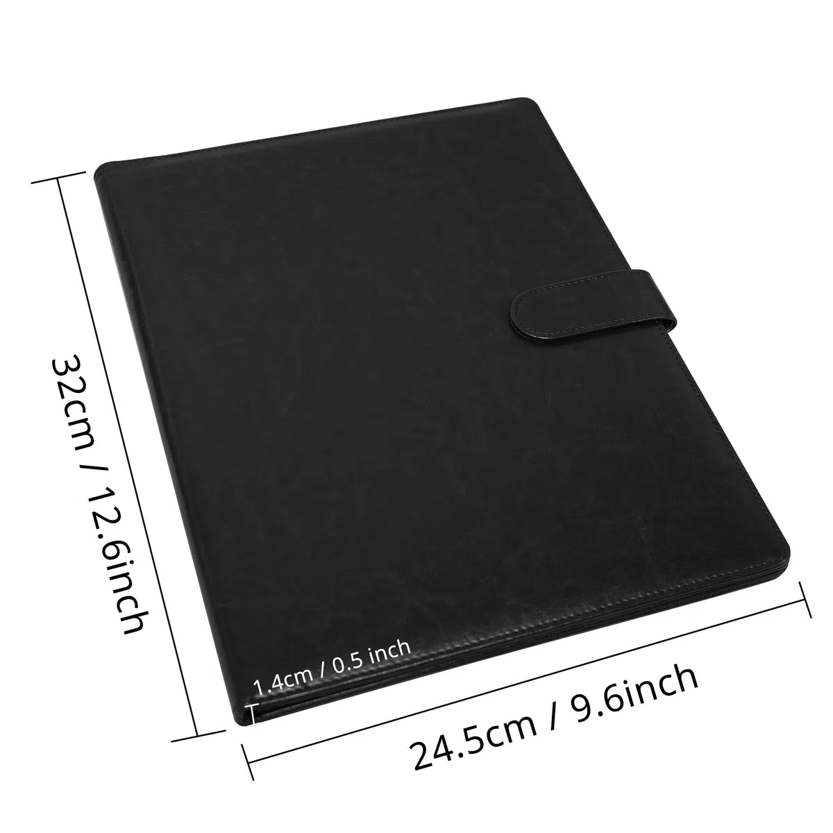 GraduatePro Schreibmappe A4 Klemmbrett Mappe mit Magnetischer Verschluss, organizer büro mappe, Schwarz Ordner, Dokumentenmappe für Unternehmen