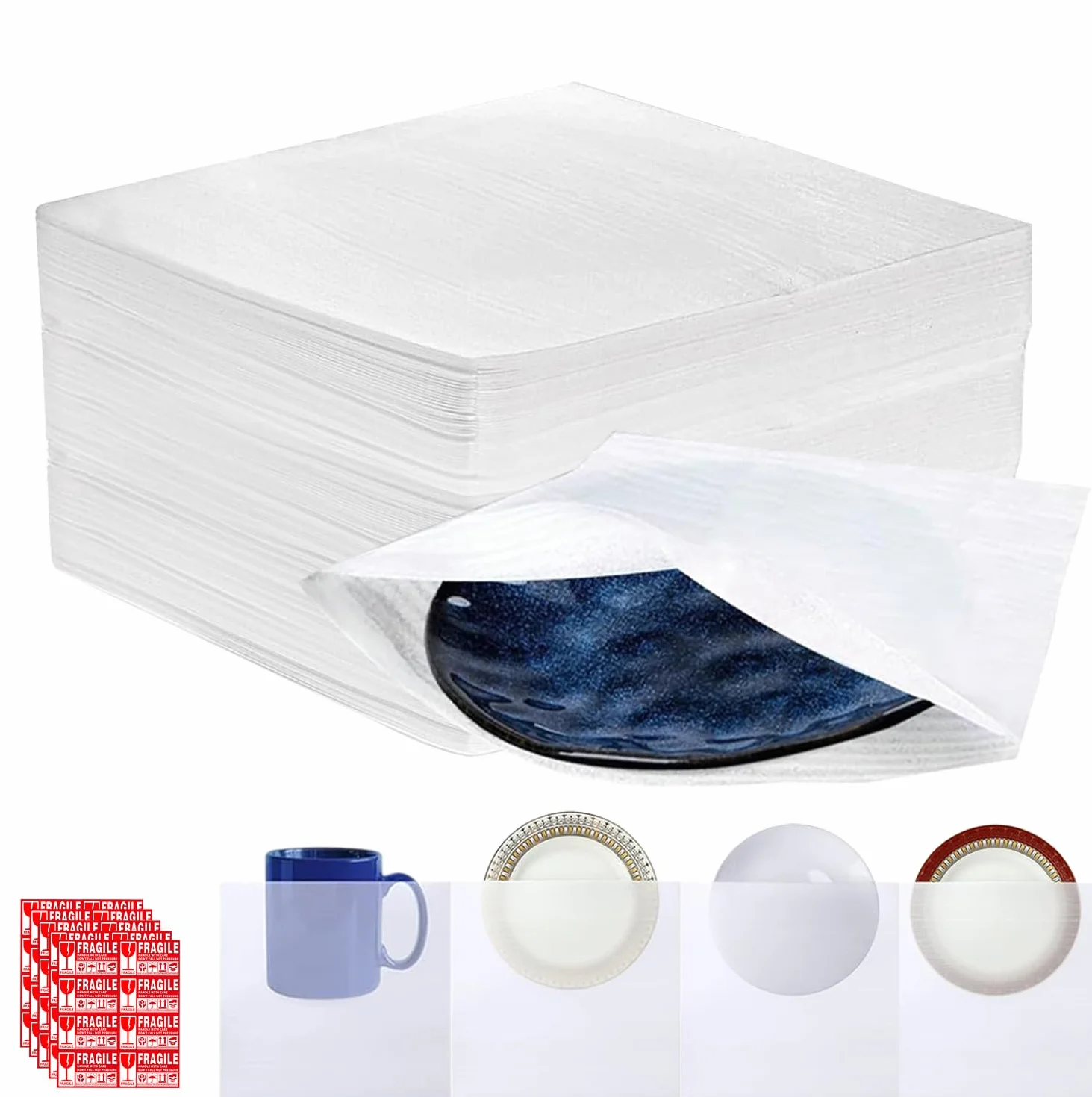 100 Stück Luftpolsterfolie Schaumstoffverpackung für Umzugskartons - Schaumfolie für Umzug, Lagerung, Geschirr, Gläser, und Weinflaschen (30x30cm)