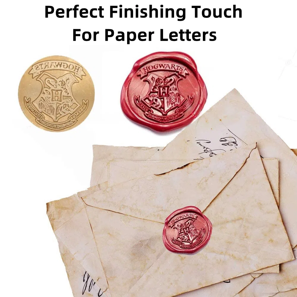 MeYuxg Harry Potter Stempel Siegelwachs Set, Hogwarts Magic School Wachssiegel Stempel für Harry Styles, Harry Potter Weihnachtsdeko, Einladungskarte, Geschenkbox