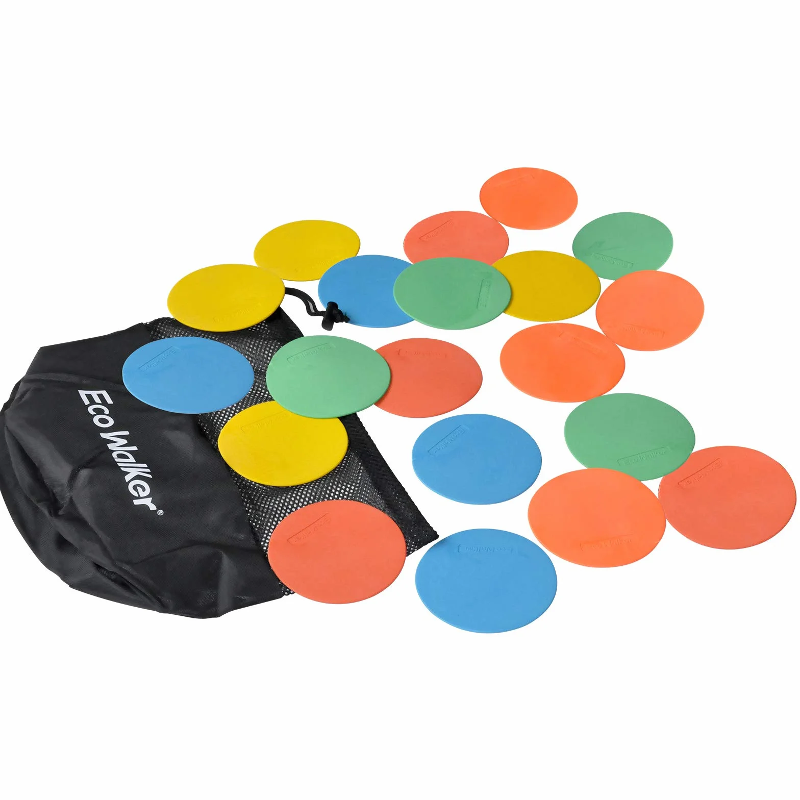 Flache Marker Spot Cones 4 Zoll (10 cm), 20er-Set – rutschfest für Klassenzimmer, Vorschule & Kindergarten, Fußball & Agilität – Kinder, Schule, Trainer (Mehrfarbig)