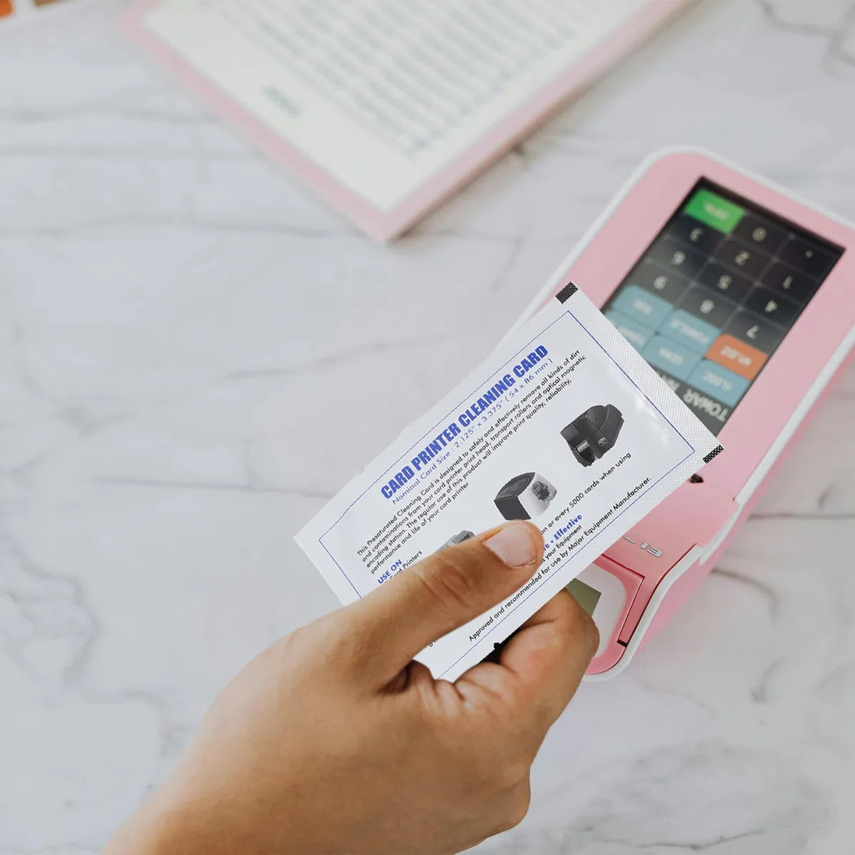 COHEALI 15x Kartenleserreinigungskarten für POS-Terminals & Ausweisdrucker Reinigungskarten kompatibel mit Datacard, Evolis Kartenreinigungsset für Kartenleser & Geldzählgeräte