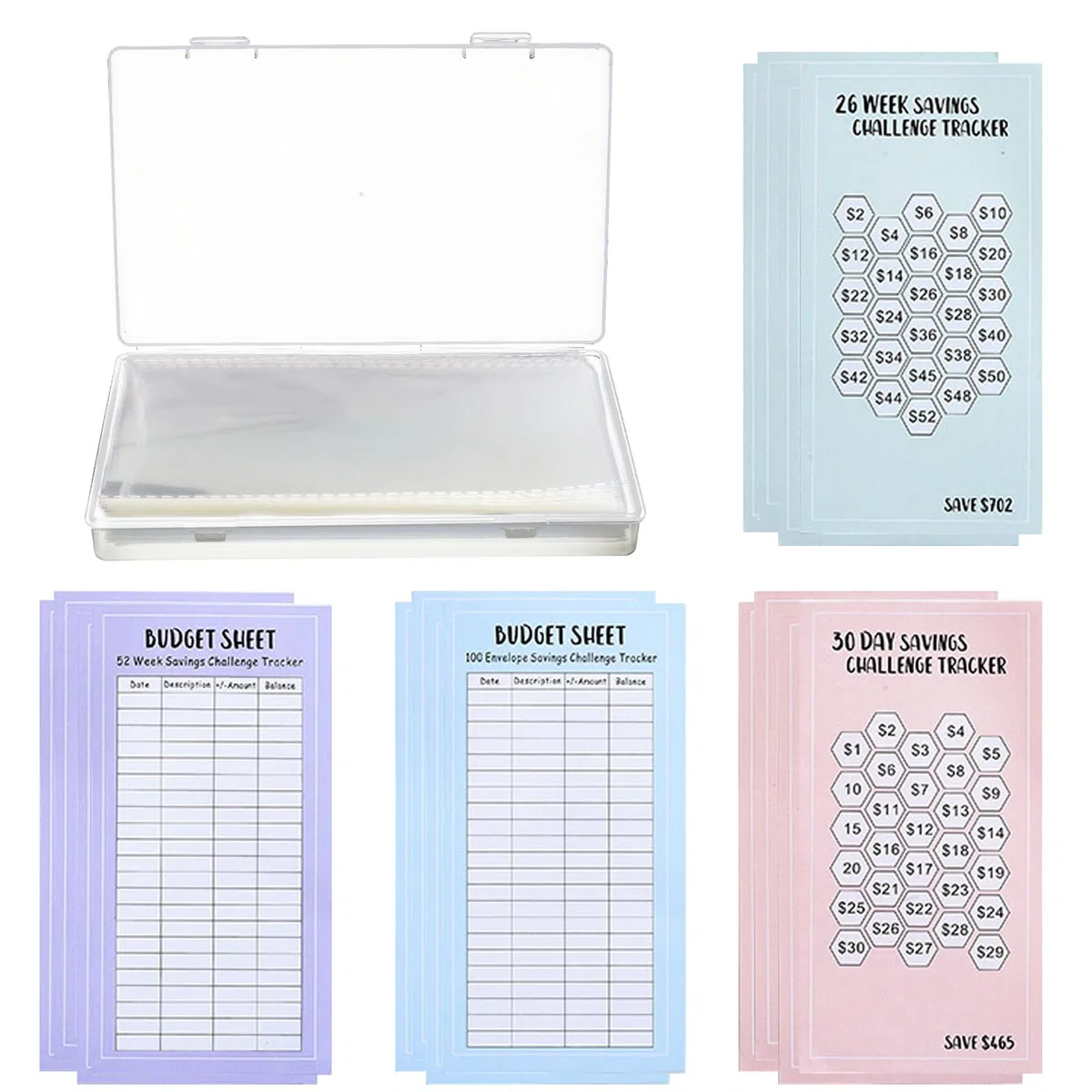 Budget Planner Deutsch Set Sparchallenge Spar Challenge für Budgetplaner mit 100 Geldumschlägen 16 Challenge Tracker, Sparbuch für Geld Sparen 100 Challenge Saving Envelope Challenge