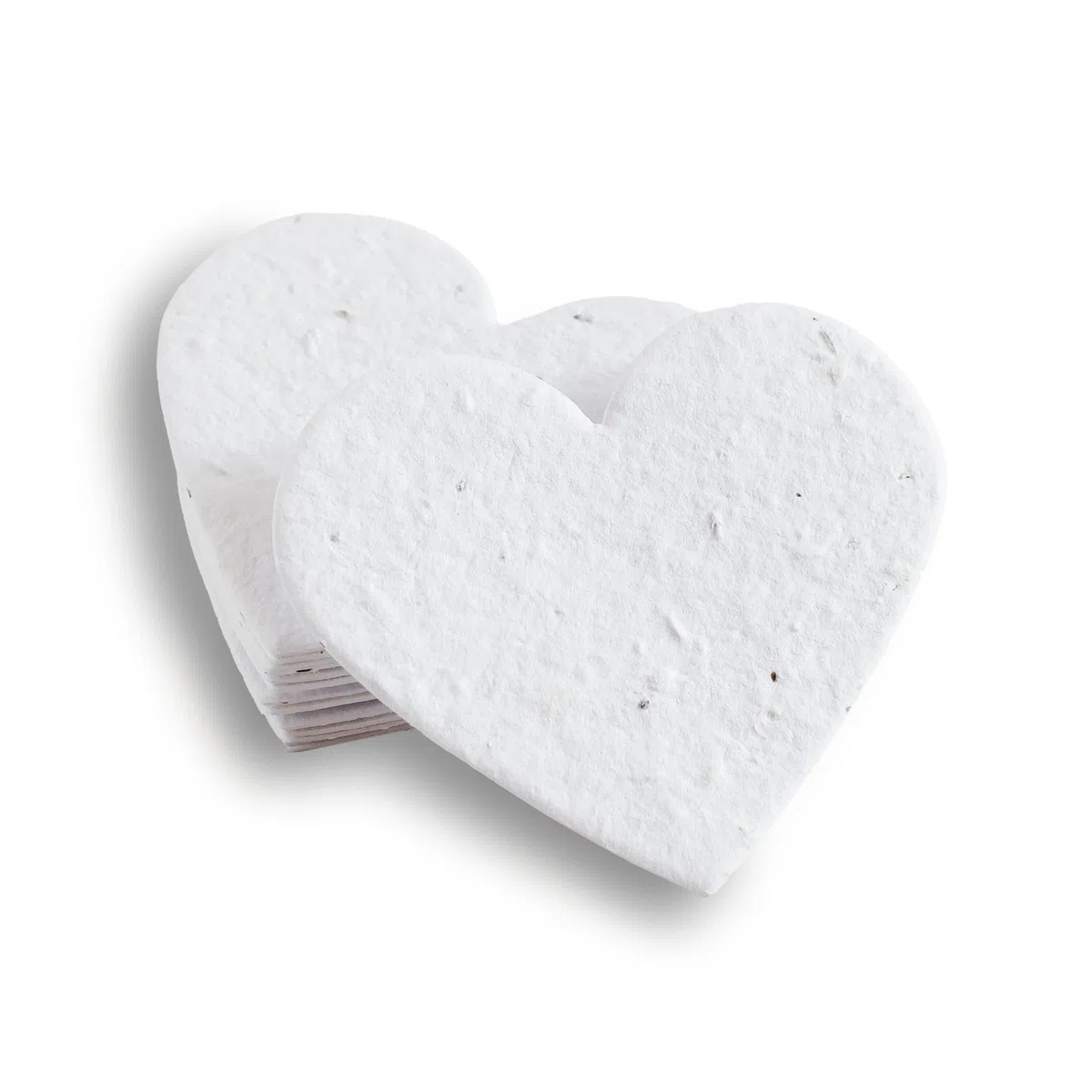 Blooming Herzen aus Papier, gesät, 25 Stück, für Hochzeit, zum Einpflanzen, blanko, 6,3 x 6,3 cm, 300 g/m², weiß, biologisch abbaubar, Wildblumensamen