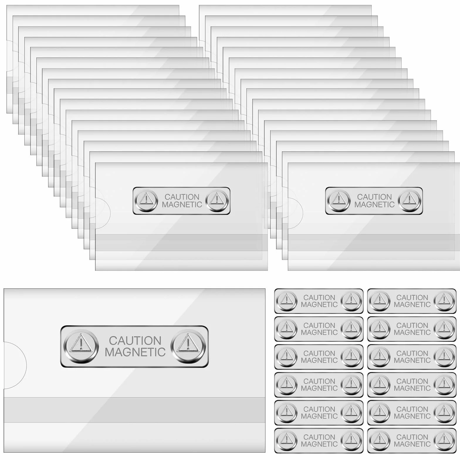 Dadabig 30 Stück Magnetische Namensschilder, 5.8 * 9cm PVC Transparent ID Namensschilder Karten Halter Magnet Schilder Ausweishalter für Schule Firmen