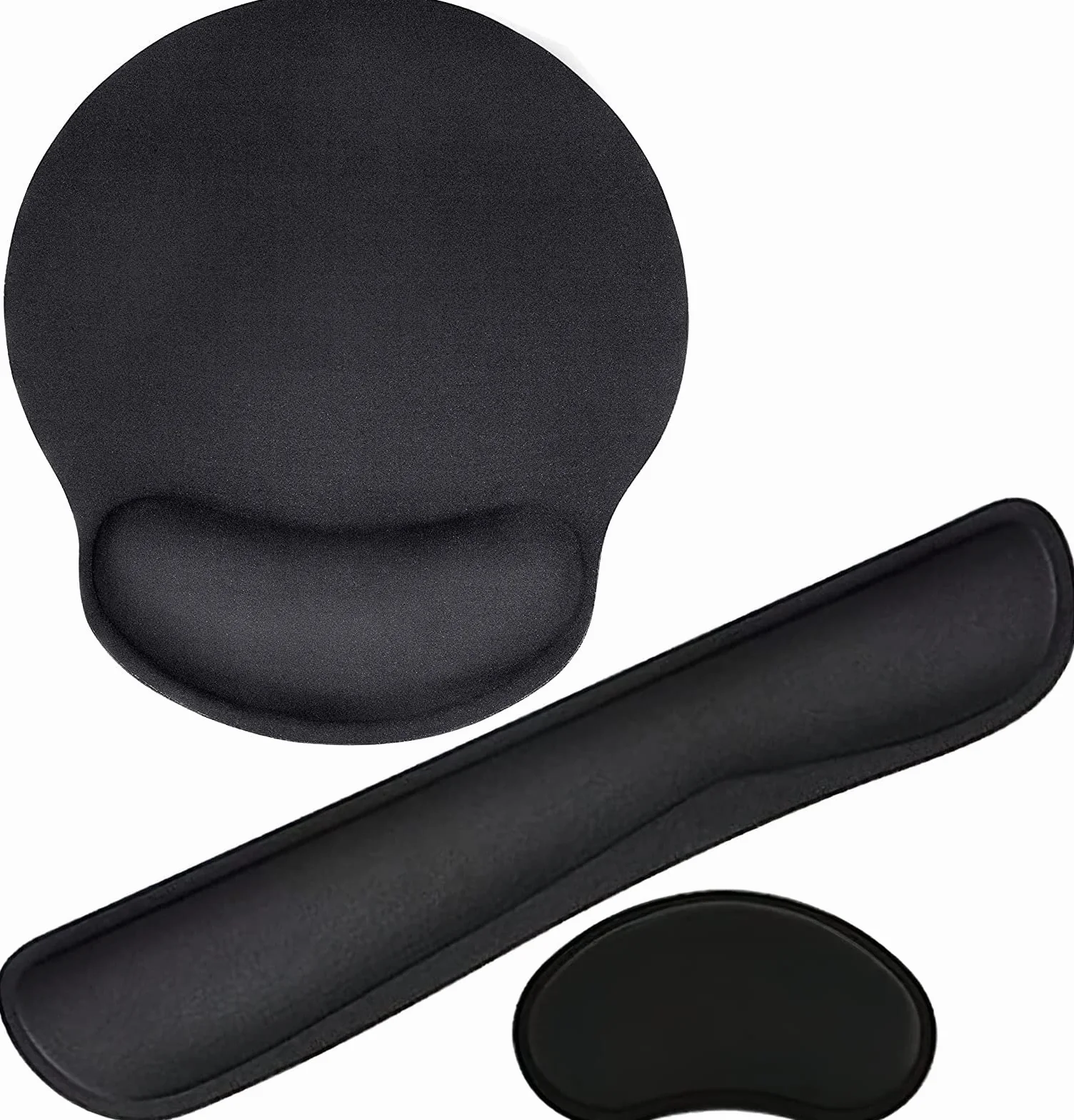 Mauspad-Handballenauflage Ergonomisches Handballenauflage-Set, Tastatur-Handgelenkauflage und Mauspad mit Handgelenkstütze für Computer, Laptop, Zuhause und Büro, Schwarz