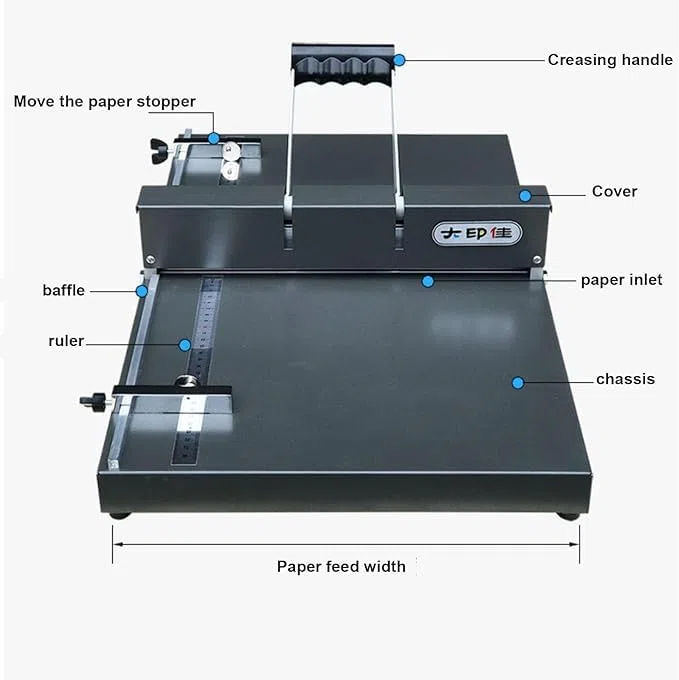 Manuelle Falzmaschine für Papier, A4/A3 Faltmaschine für Büro, Heavy Duty Papierordner zum Ritzen und Knittern