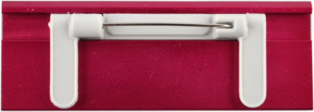 Aluminium Namensschilder pink aus Metall, Größe 70x25 mm, mit Magnet und Nadel/Clipkombination, individuellem Logodruck, Farbdruck mit Ihrem Logo, Magnetbefestigung, Name Badge, Namensschild für Kleidung, selbstbeschriftbar, mit Ihrem Logo, Namensschildch