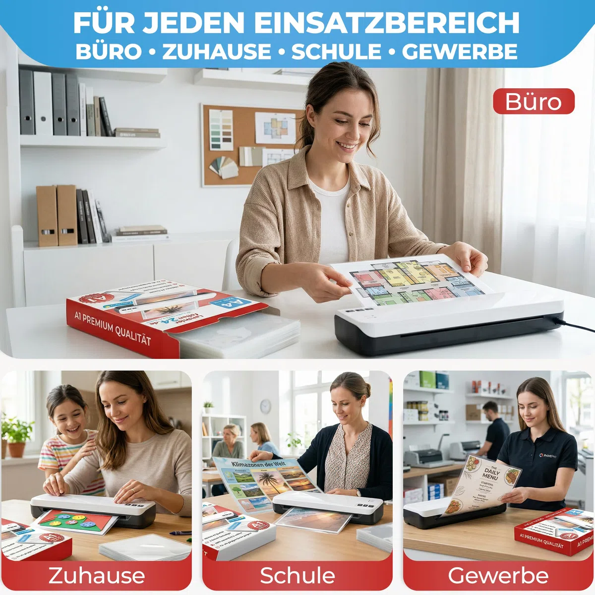 XLam Laminierfolien A4-2 x 80 Mic - matt/glänzend - 100 Stück- PREMIUMQUALITÄT FÜR PERFEKTE LAMINIERERGEBNISSE