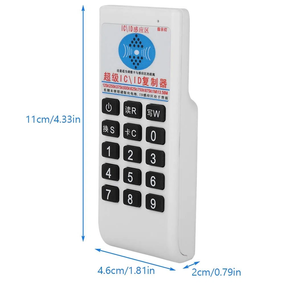 RFID Duplicator, Handheld 125KHZ / 250KHZ / 375KHZ / 500KHZ / 13.56MHZ RFID-IC/ID-Kartenleser-Kopierer unterstützt ISO 14443 Typ A und B
