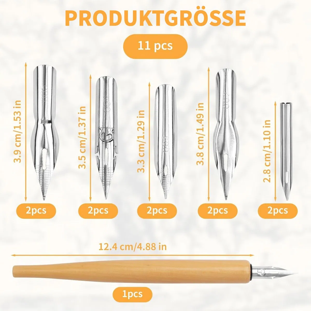 G-Pen Tintenfeder Edelstahl Zeichen-Comic-Stiftfeder,11-teiliges Comic-Stiftfeder-Set,Dip-Pen-Federhalter mit Comic-Stiftfeder, Kalligraphie-Zeichenstifthalter aus Holz mit Edelstahl-Stiftfeder