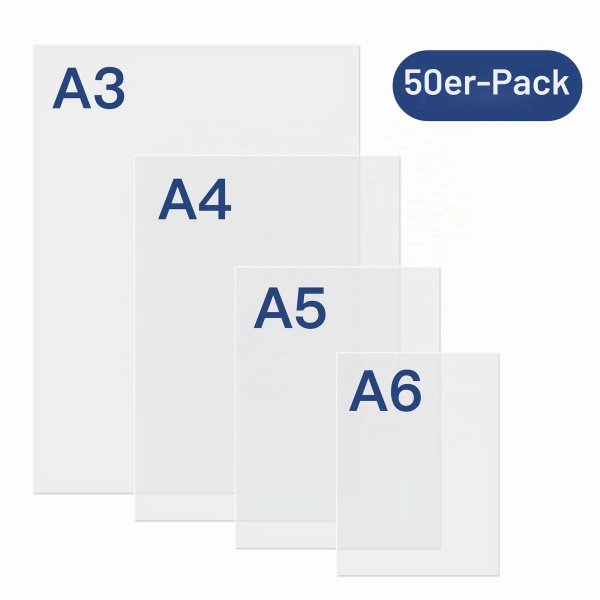 MAXDONE Premium Thermo Laminierfolien, 50 Stück Laminierfolien Transparent für Laminiergerät A3 A4 A5 A6, 3 Mil (80 Mikron) Dicke für Zusätzlichen Schutz