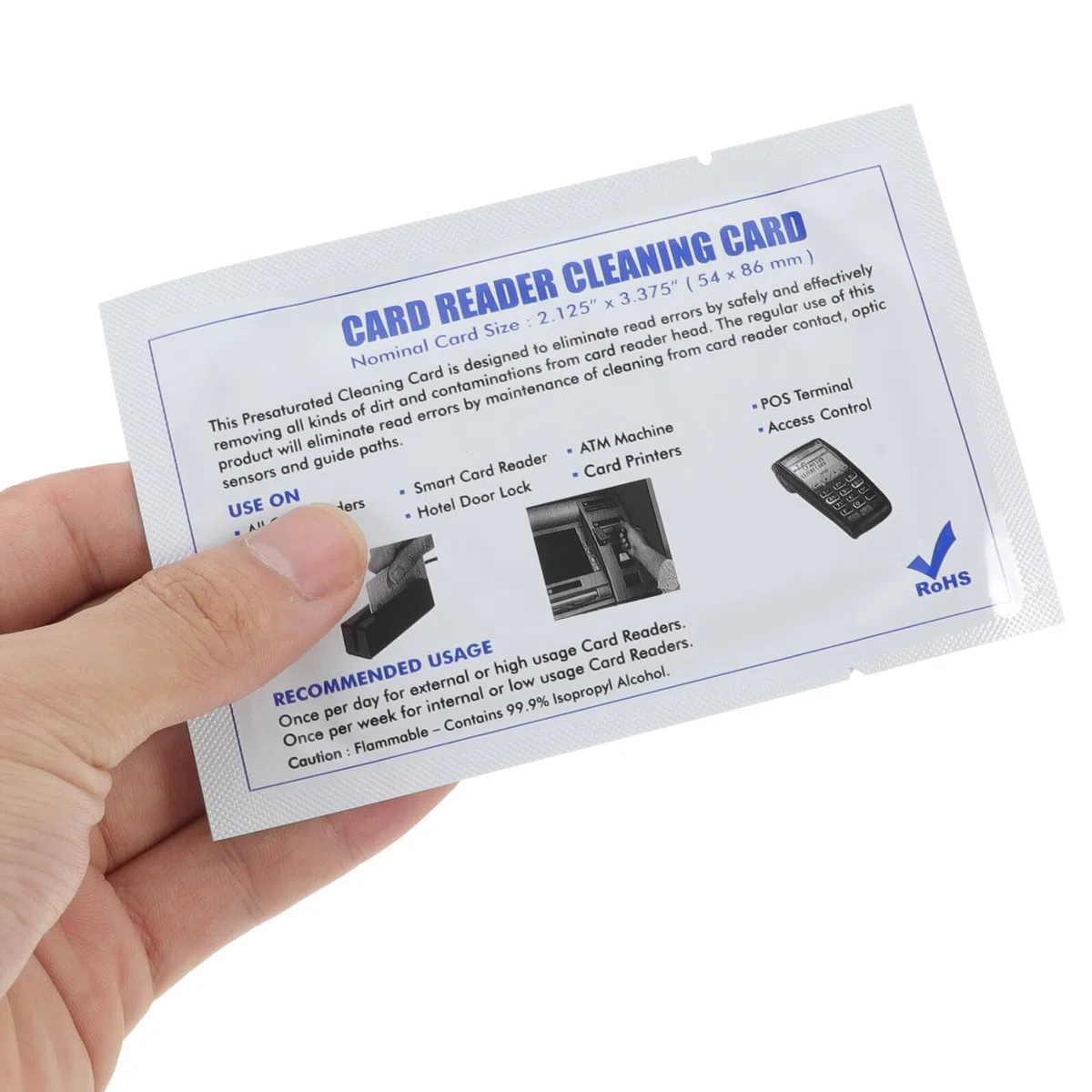 COHEALI 15x Kartenleserreinigungskarten für POS-Terminals & Ausweisdrucker Reinigungskarten kompatibel mit Datacard, Evolis Kartenreinigungsset für Kartenleser & Geldzählgeräte