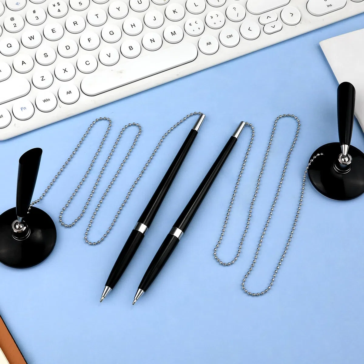 LUTER 4St Stift mit Kette, Stift an Kette Stift mit Befestigter Kette Sicherer Stift mit Kette Stiftketten mit 16St Austauschbaren Ersatzminen Zubehör für Zuhause Büro Bank Hotel