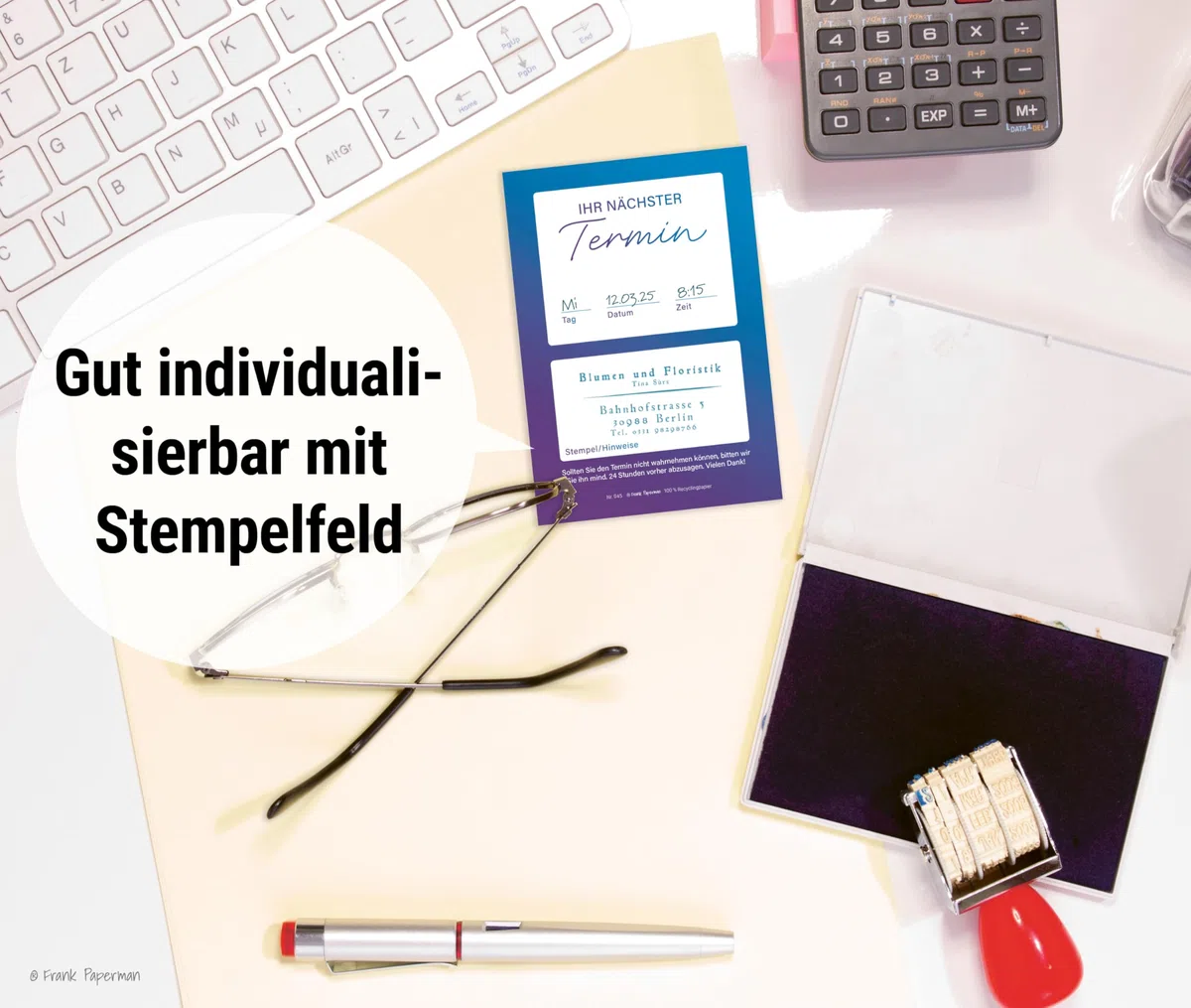 600 Terminzettel Praxis | 12 x Terminblock à 50 Blatt | blau | 1 Termine pro Zettel | für Ärzte, Heilpraktiker, Physio, Massage, Studios u.v.m.