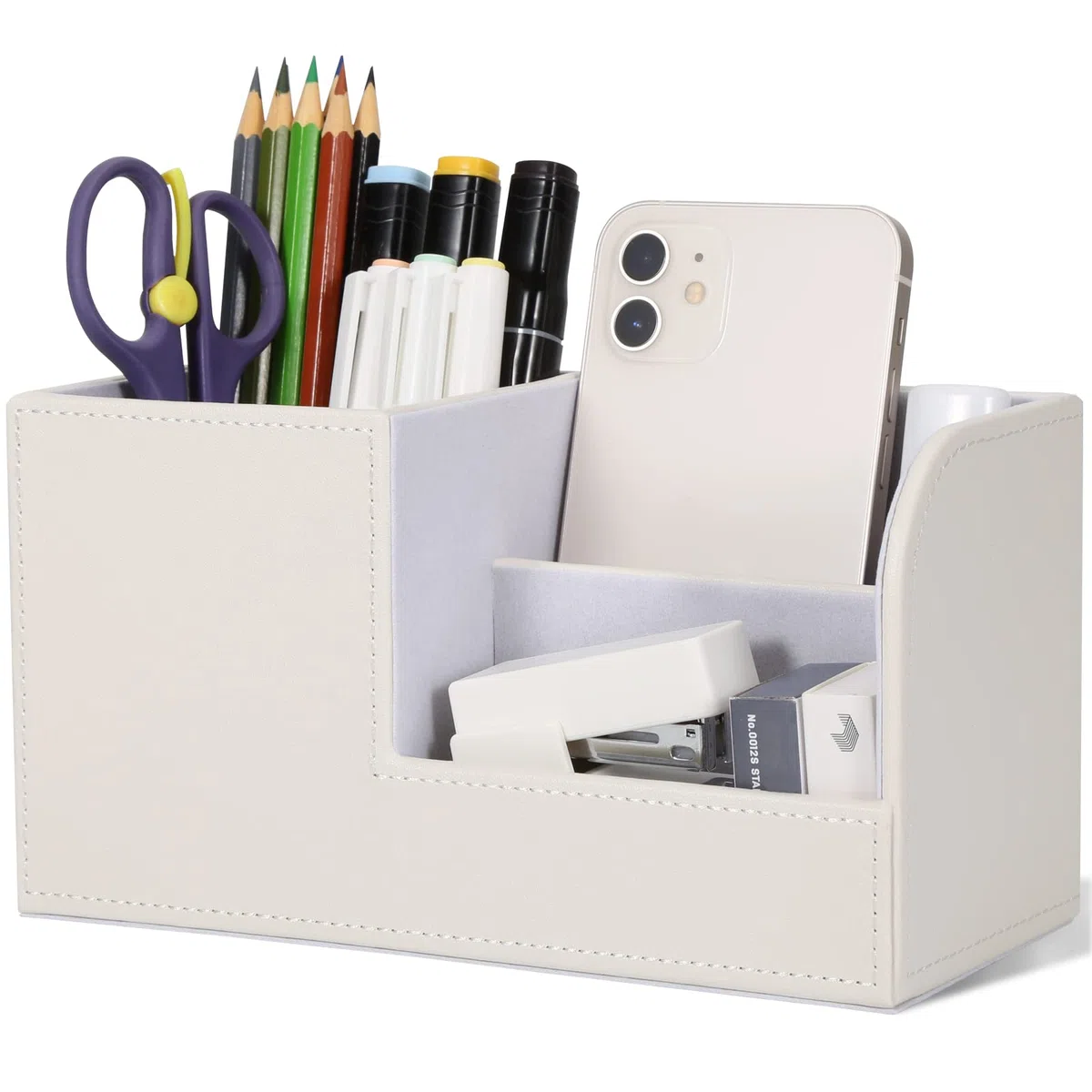 GORESE Stiftehalter Schreibtisch - Büro-Bleistifthalter Organizer Desktop-Schreibtisch-Zubehör Bürobedarf Organisationsdekor (Weiß)