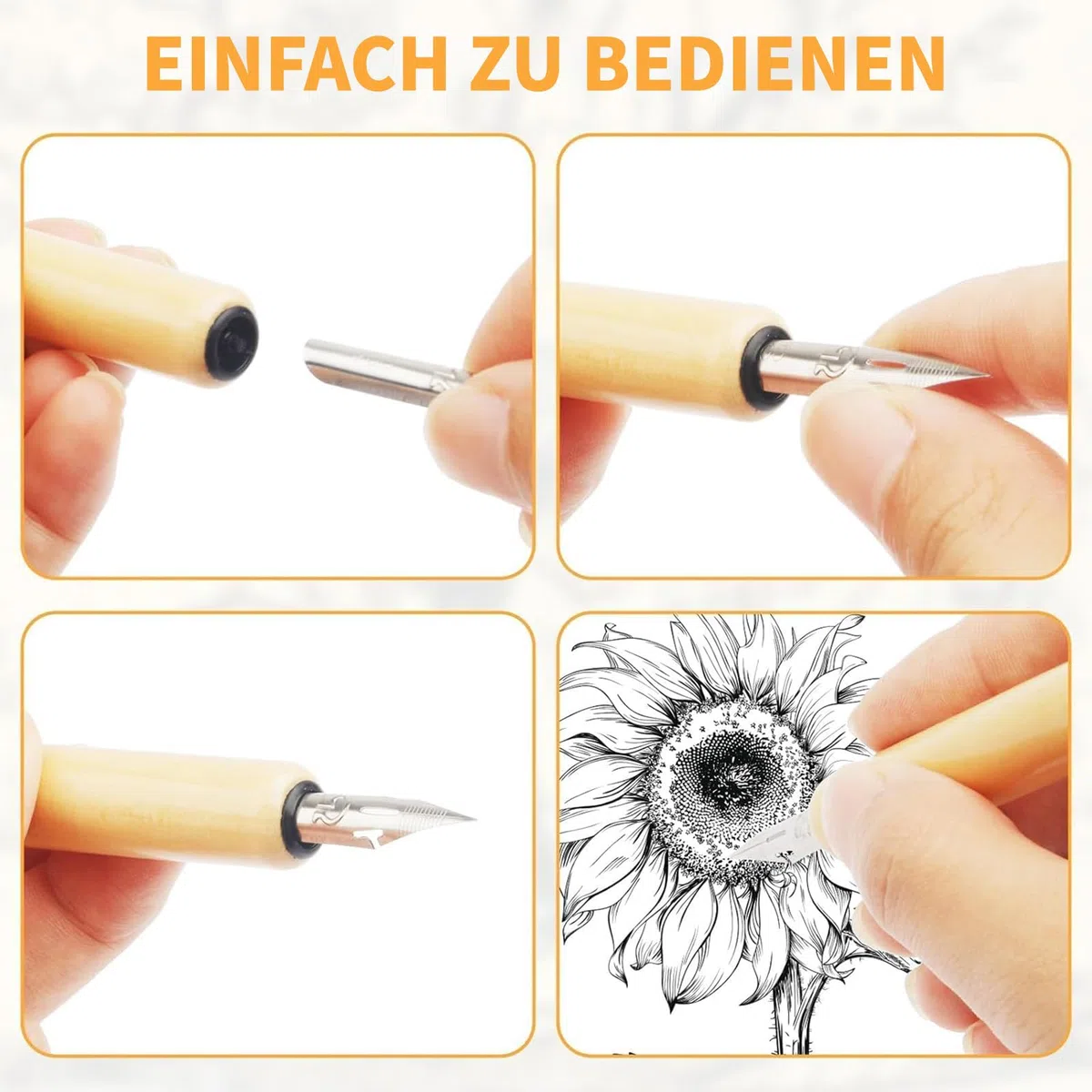 G-Pen Tintenfeder Edelstahl Zeichen-Comic-Stiftfeder,11-teiliges Comic-Stiftfeder-Set,Dip-Pen-Federhalter mit Comic-Stiftfeder, Kalligraphie-Zeichenstifthalter aus Holz mit Edelstahl-Stiftfeder