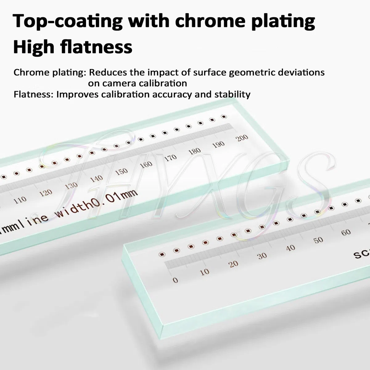 Linienlineal aus Glas, optisches Instrument für Direktschreib-Lithografie, Genauigkeit ± 0,5 um, Länge 100–600 mm, inklusive Aluminiumbox zum Messen der Länge