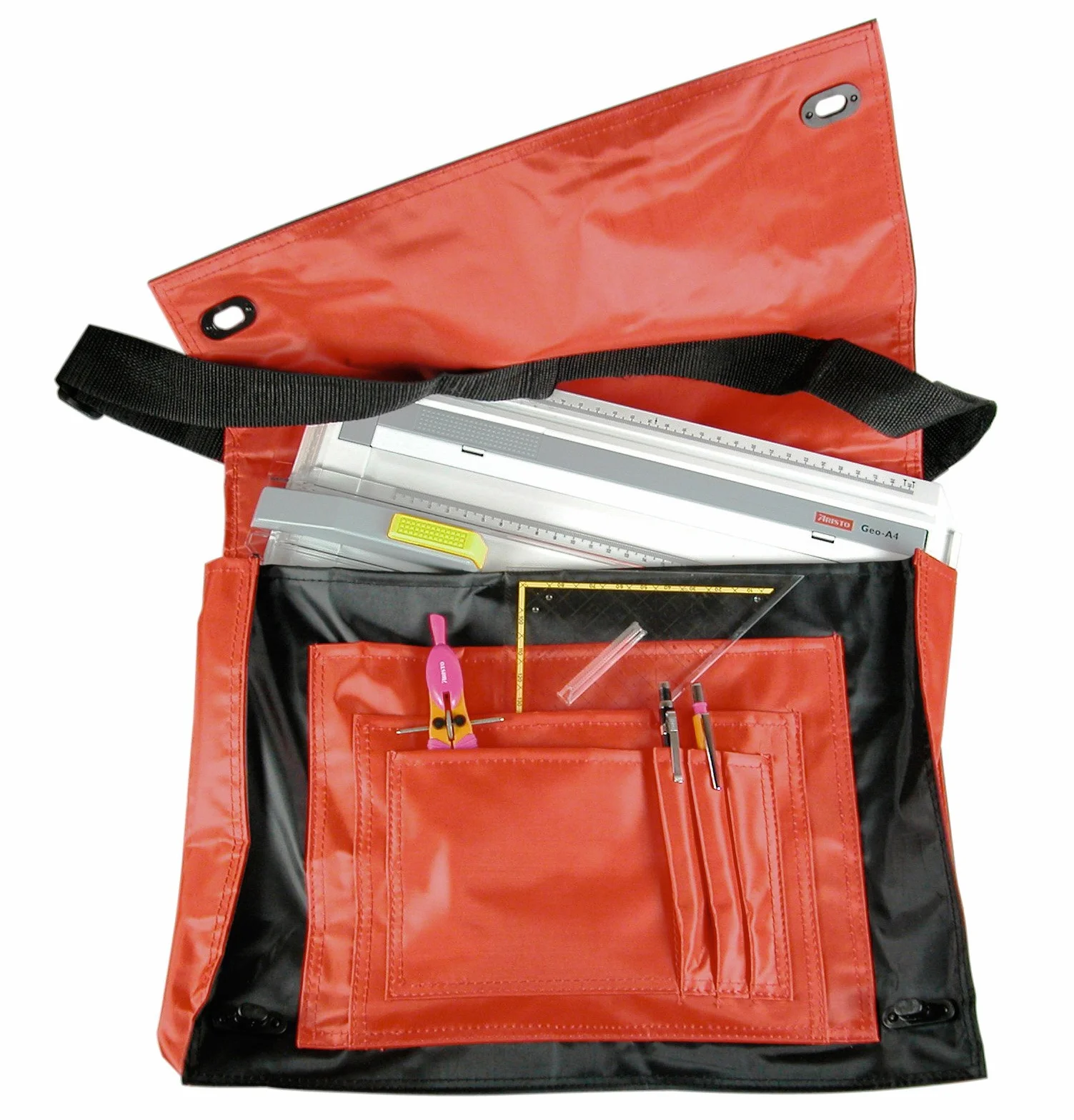Aristo AR7063 Geo Board Carry Bag (Transporttasche für Zeichenplatten DIN A3) schwarz/rot