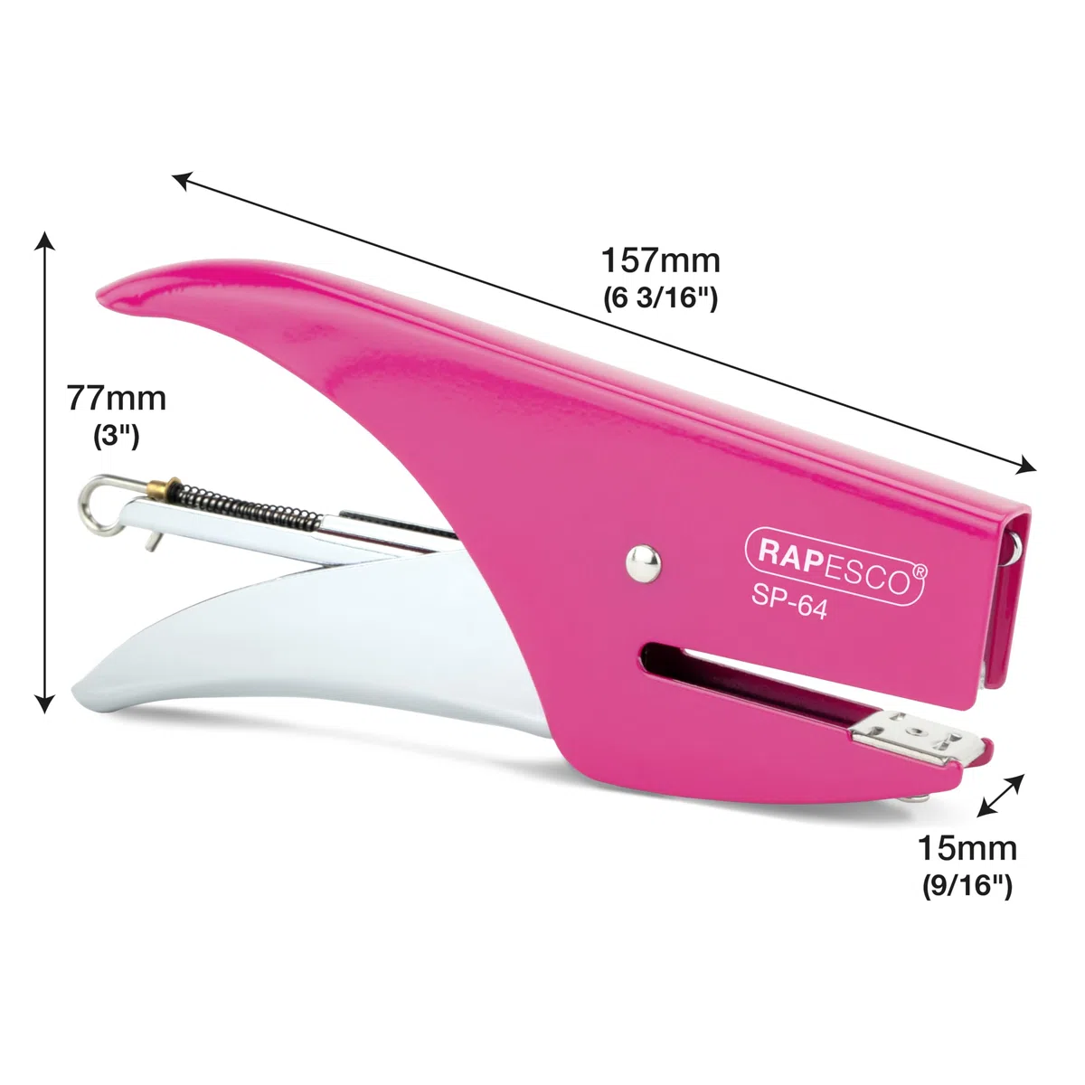 Rapesco 1382 SP-64 Heftzange und 1000 Heftklammern des Typs 21/4mm, 12 Blatt Kapazität, Fuchsia (Packung mit 2)