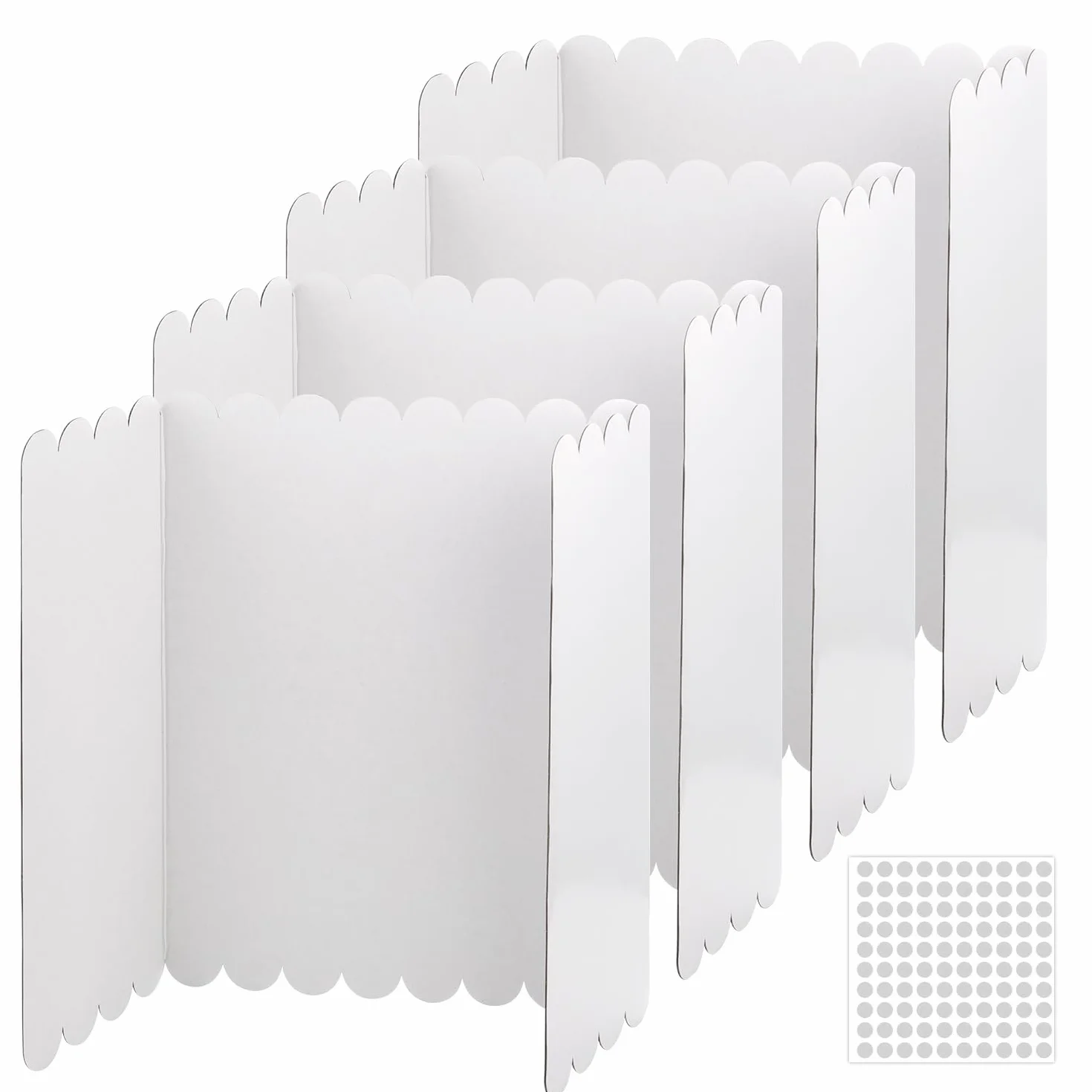 4St 61x40,7cm Trifold Poster Board, Dreifach Gefaltete Postertafeln, mit 1 Blatt Punktkleber, Weiße Science Fair-Tafel, Präsentationstafel zum Präsentieren von Projektfotos für die Schulbüro-Messe