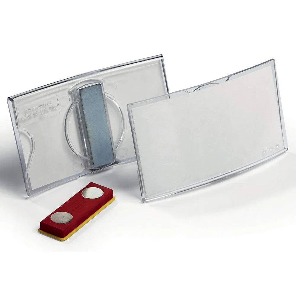 DURABLE Namensschild KONVEX, mit: Magnet, Acryl, 75 x 40 mm, transparent (25 Stück), Sie erhalten 1 Packung á 25 Stück