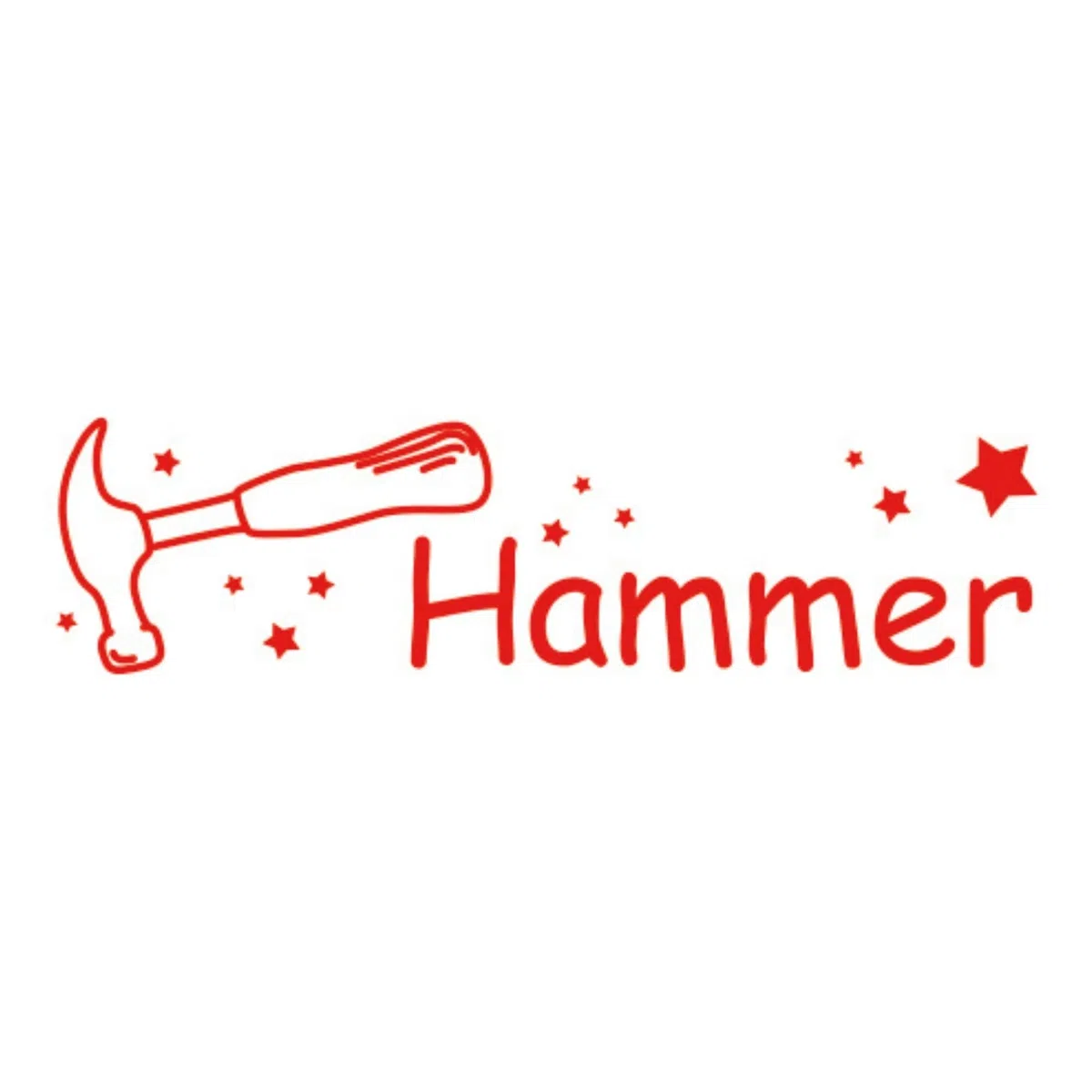 TimeTEX - "Perpetuum" Siebdruck-Stempel 4-in-1 "Hammer" | Wiederbefüllbarer Lehrerstempel für die Schule | 40x10 mm | ca. 5000 Stempelabdrücke | Stempelfarbe: rot