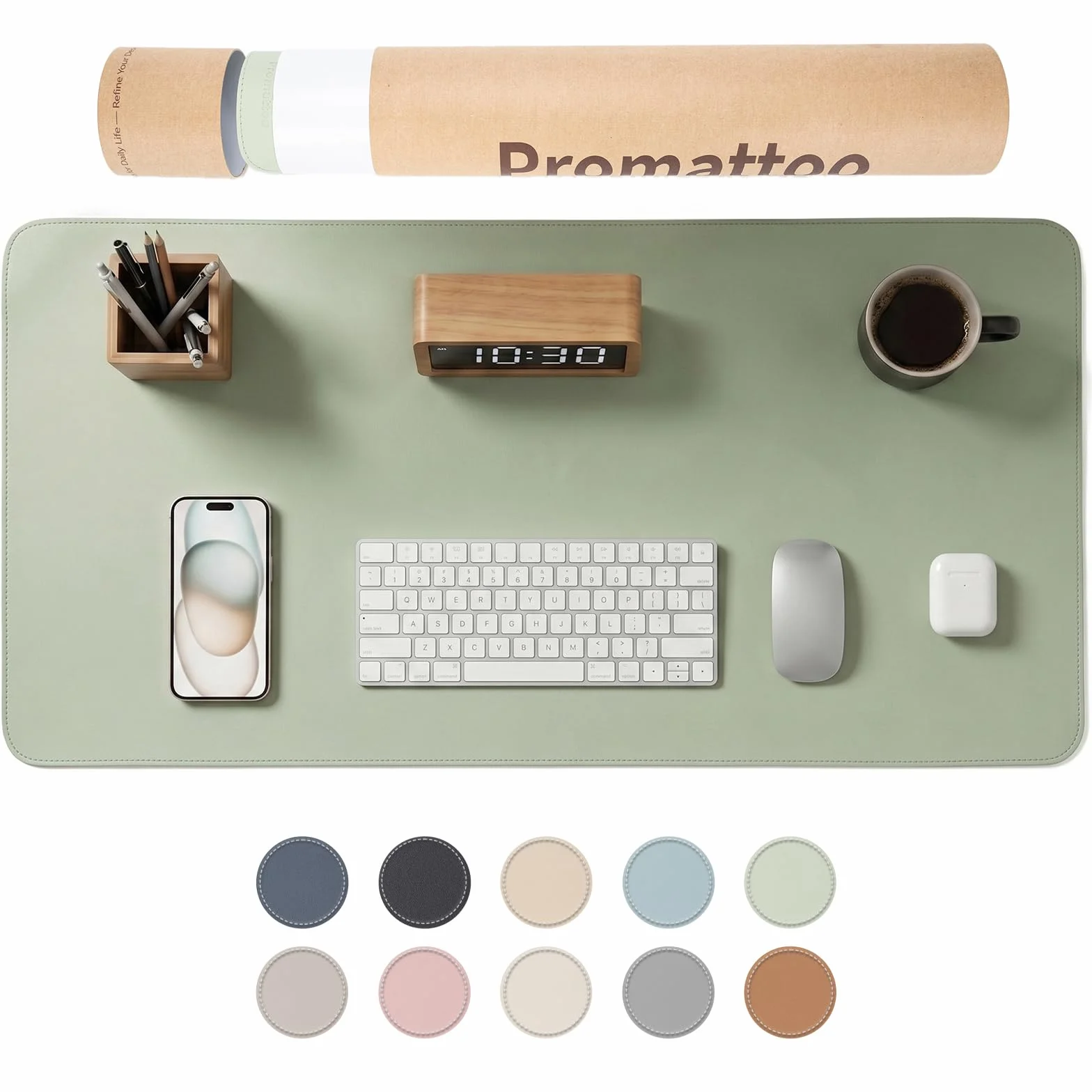 XXL Schreibtischunterlage aus veganem Leder – Rutschfest, geruchsfrei & wasserabweisend – Edle Laptop-Matte mit Geschenkverpackung für Büro, Homeoffice & mehr – Keine störenden Kanten!