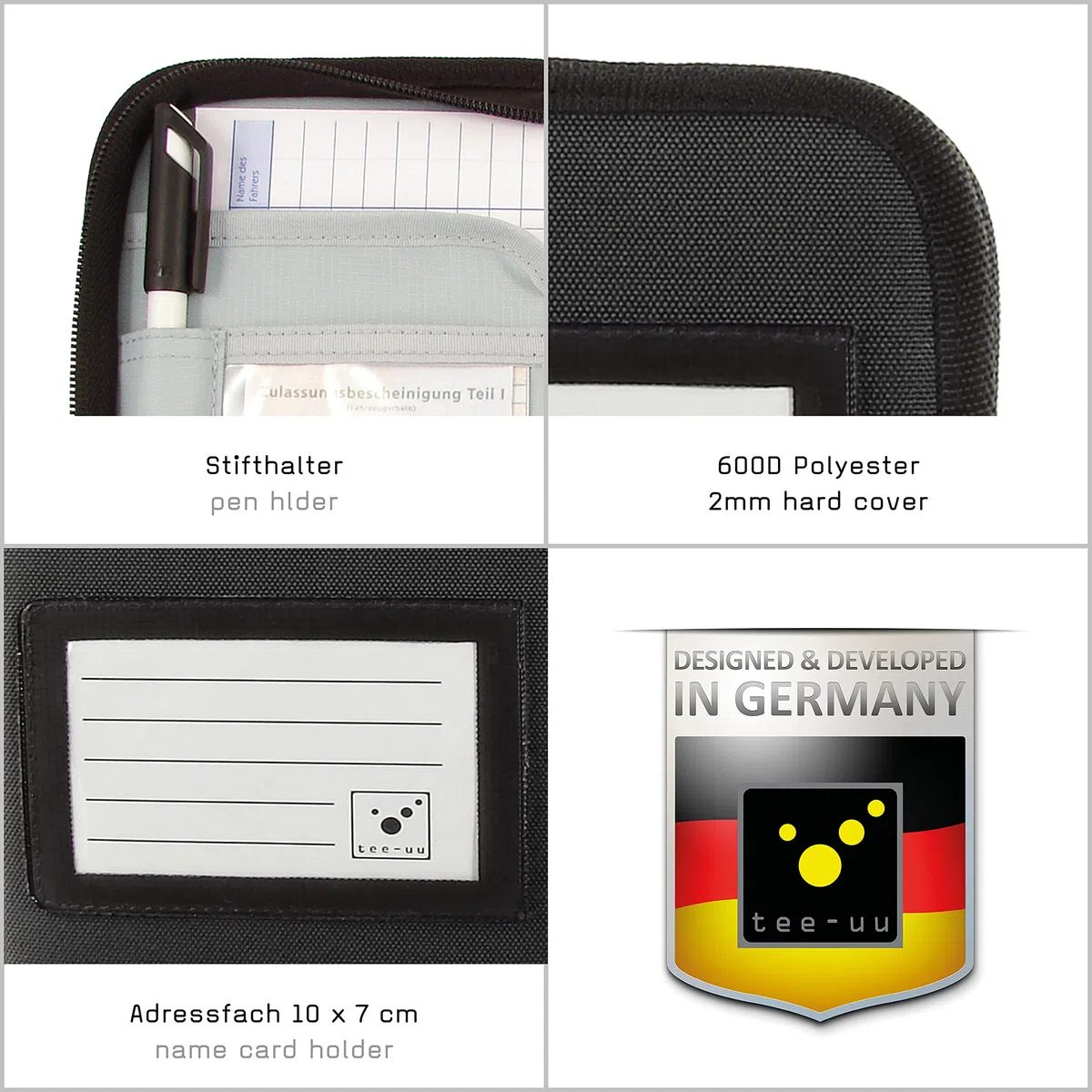 tee-uu DRIVE Organizer DIN A6 (rot und schwarz) (schwarz)