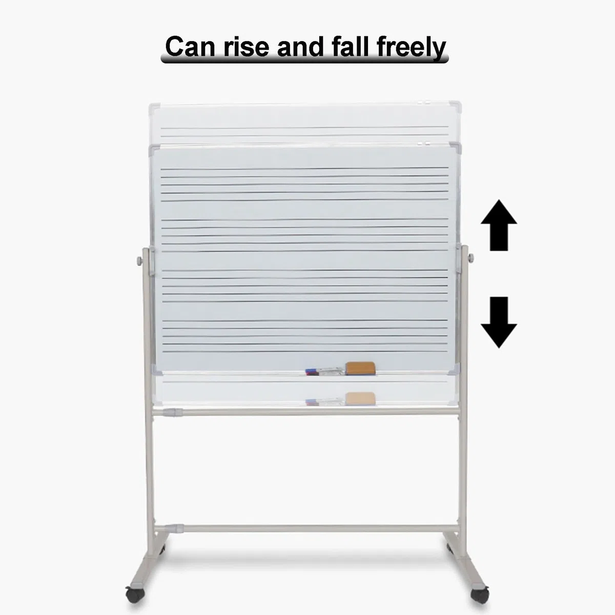Doppelseitiges Whiteboard - höhenverstellbares, trocken abwischbares Whiteboard mit Notenlinien, geeignet für den Unterricht zu Hause und in der Schule, ideal für Kreativität und Zeichnen (7