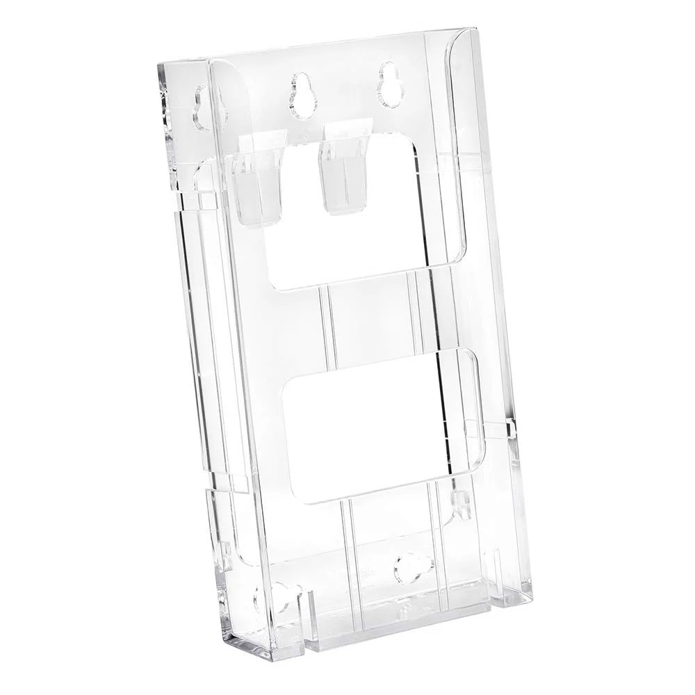 Wandprospekthalter mit 20 Fächern für DIN Lang (99x210mm) transparent