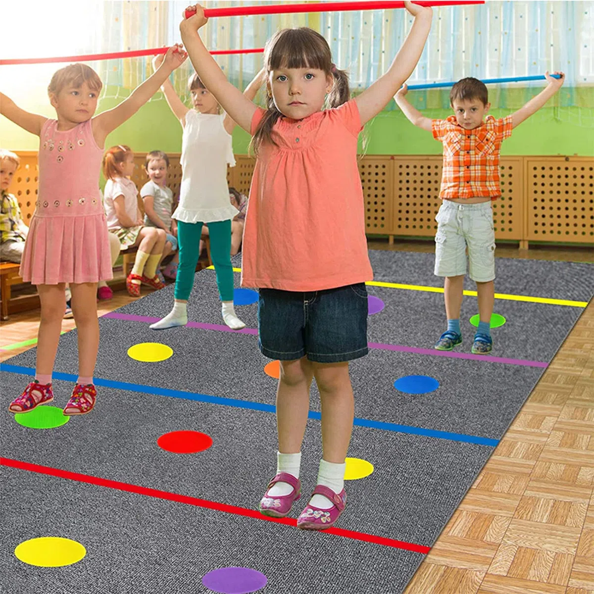 90 Stück Teppich-Punkte für Klassenzimmer, Teppich-Marker für Lehrer, Grundschule, Kindergarten, Kita, Klassenzimmer, Dekoration, Teppichmarker, Boden-Punkte