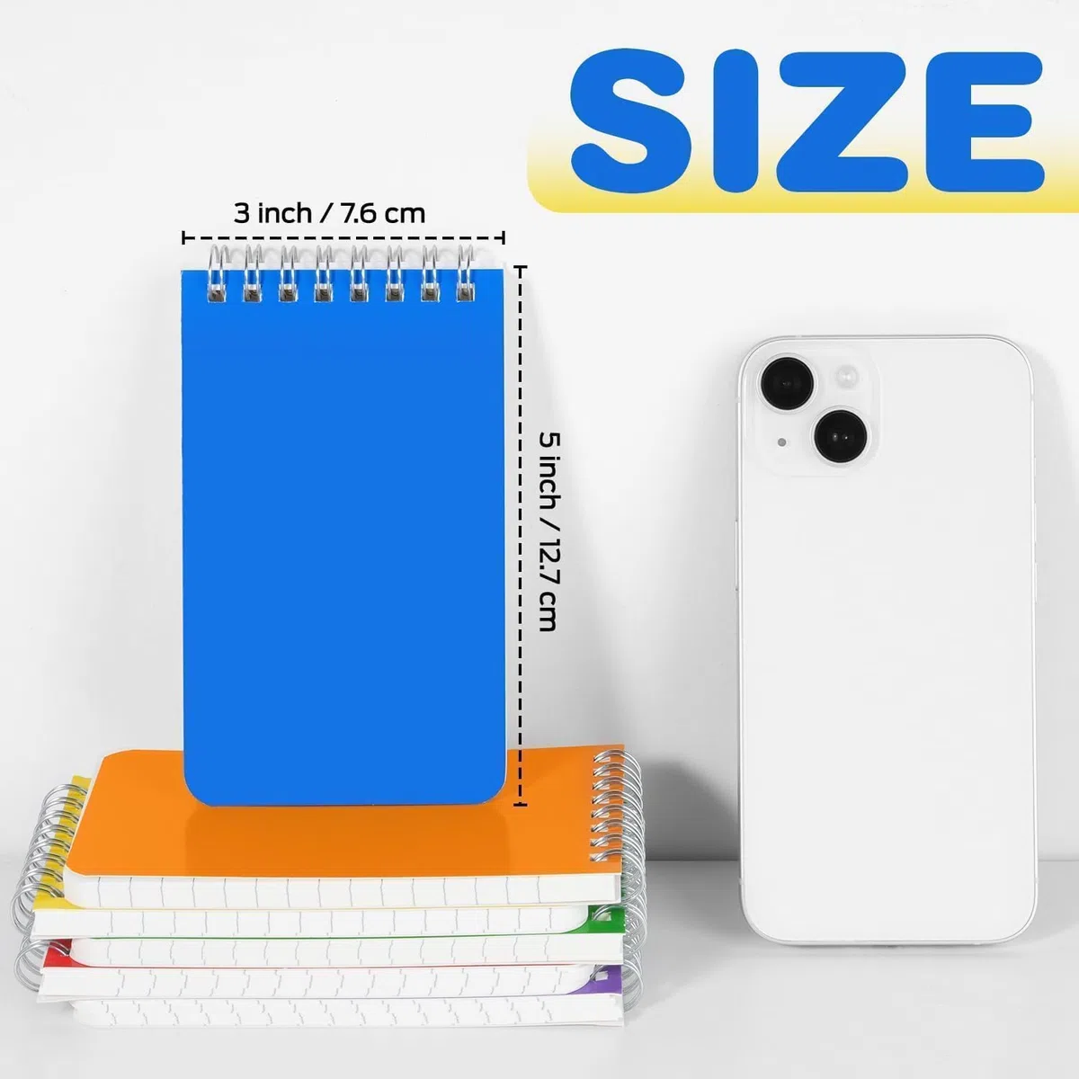 Pocket Notebook Bulk 7,6 x 12,7 cm, 60 Packungen Mini-Notizblock mit linierten Seiten, Notizblöcke, 6 farbige 60 Blatt/120 Seiten (80 g/m²), kleine Notizblöcke für Büro, Arbeit, Uni, Zuhause