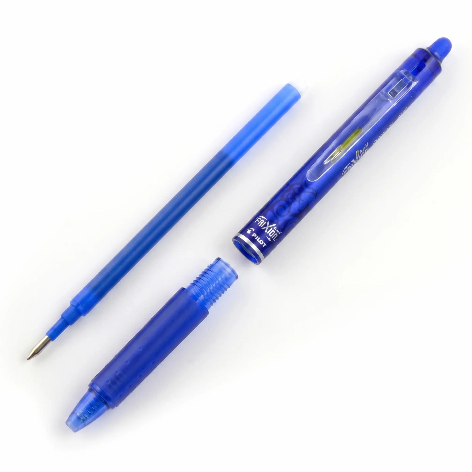 PILOT FriXion Clicker 0.7 – 8 Stück – Farben 2x Blau/Schwarz/Rot/Grün – Radierbarer, nachfüllbarer Gel-Tintenroller mit Druckmechanik und thermosensitiver Tinte, mittlere Spitze