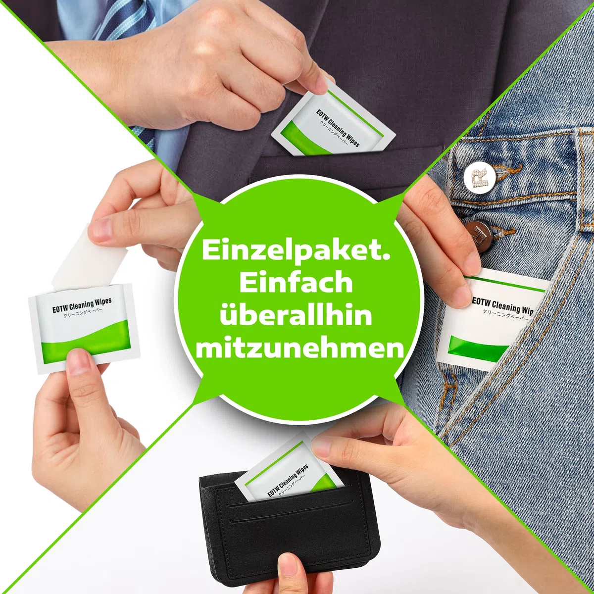 Bildschirm Reinigungstücher Einzeln Verpackt, EOTW Desin Fektion Reinigungstücher für Handy/Monitor/Laptop/iPad/LCD-Fernseher/Tablet PC/Tastatur/Maus, 120 Stück
