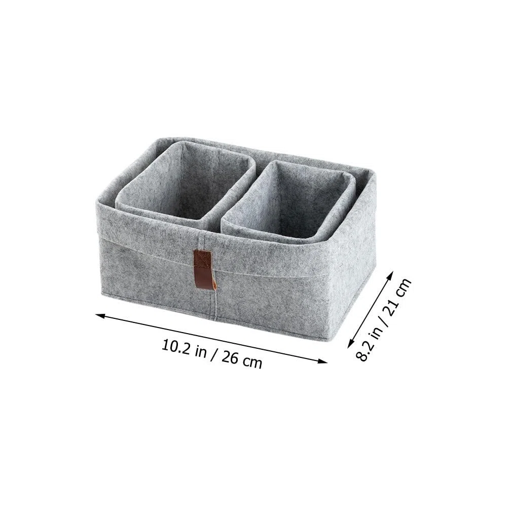 Cabilock 3-Tlg Filz Aufbewahrungskorb Set 10.24X8.27X7.09In Schreibtischkorb Organizer Für Büro Und Zuhause Vielseitiger Filz Aufbewahrungsorganizer Für Kleinteile