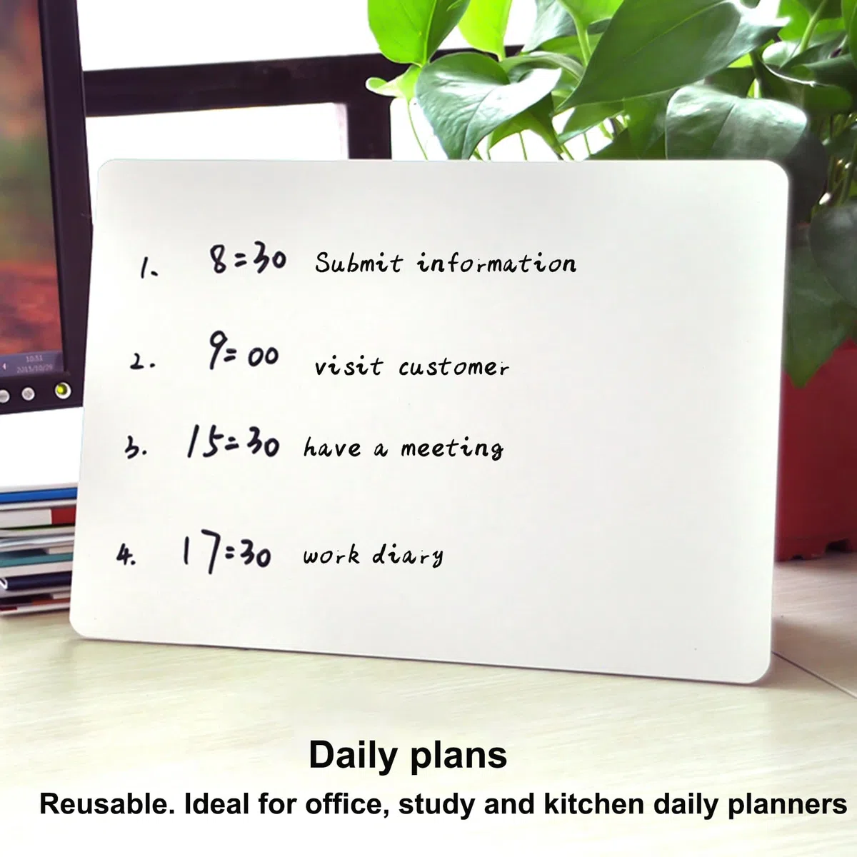 Hisredsun 8 Stück whiteboard klein, Mini Whiteboard a4, abwischbare tafel mit 8 Stiften und 8 Radiergummis, kleines whiteboard für Klassenzimmer, Zuhause und Büro
