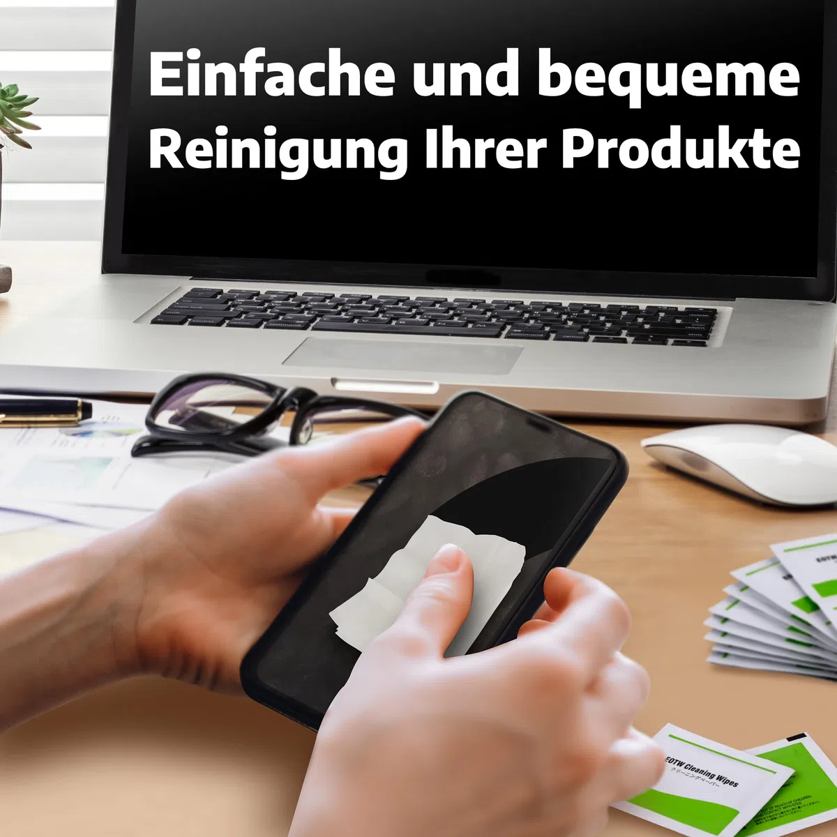 Bildschirm Reinigungstücher Einzeln Verpackt, EOTW Desin Fektion Reinigungstücher für Handy/Monitor/Laptop/iPad/LCD-Fernseher/Tablet PC/Tastatur/Maus, 120 Stück