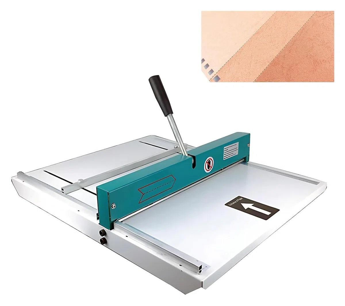 Manuelle Papierfalzmaschine, 480 mm, mit Positionierungslineal, hochfester Falzfalter, 0,8 mm Einkerbungstiefe für Büro und Zuhause