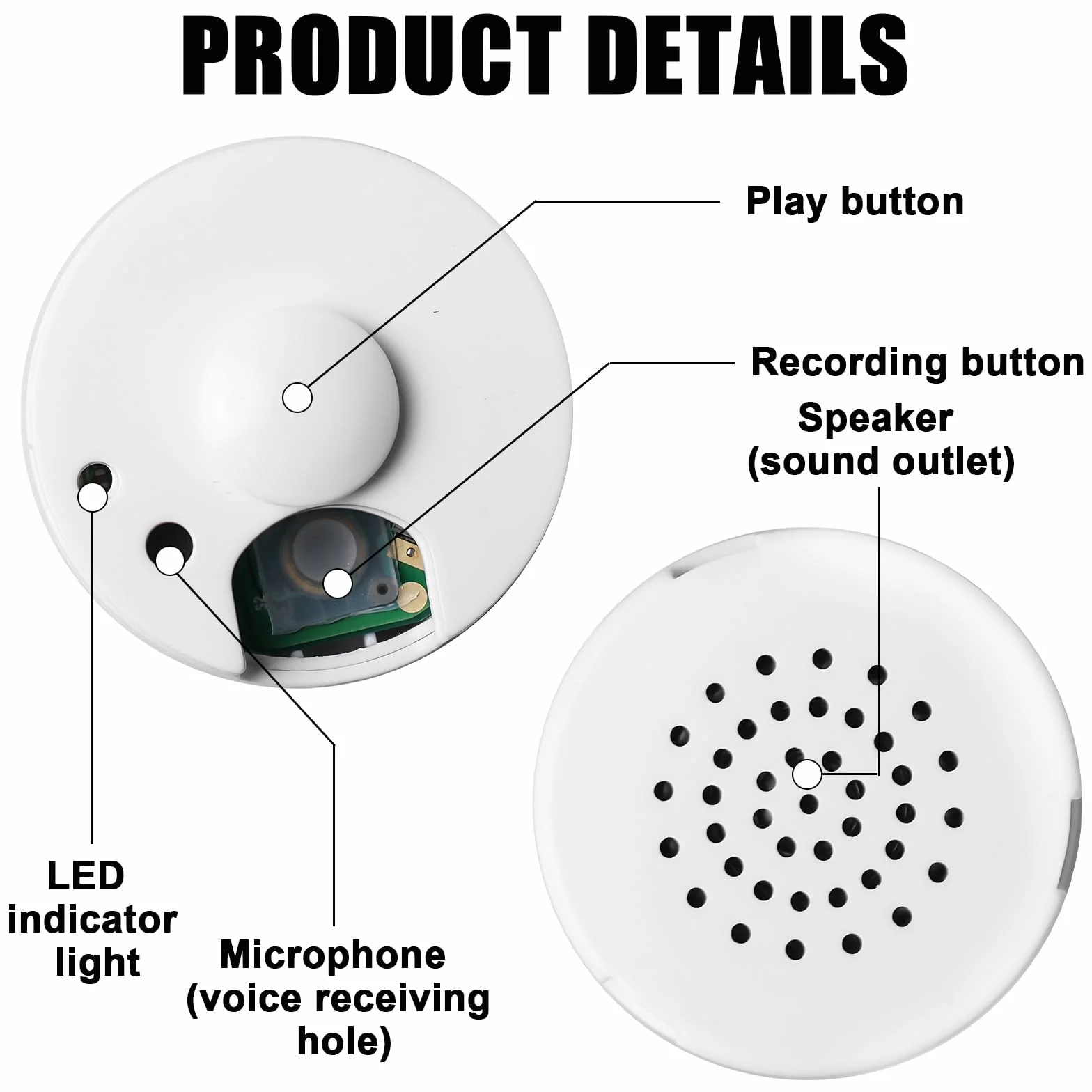 3 Stück Diktiergerät für Stofftiere, 60 Sekunden Aufnahme Soundmodul für Teddybär, Soundmodul Bespielbar, Diktiergerät Spielzeug für Personalisierte Aufnahme, DIY-Geschenke