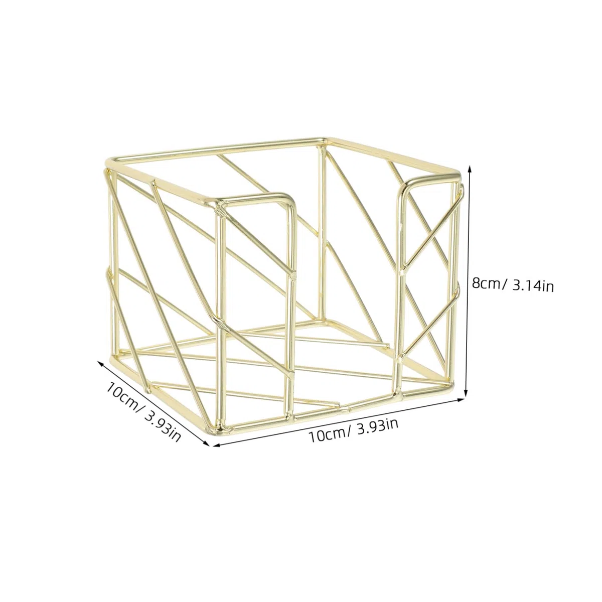 SOLUSTRE Goldfarbener Schreibtisch-Organizer Für Haftnotizen Mit Großzügigem Stauraum Und Hohlem Muster Kompakt 3.94X3.94X3.15In Für Home Office Und Bürobedarf