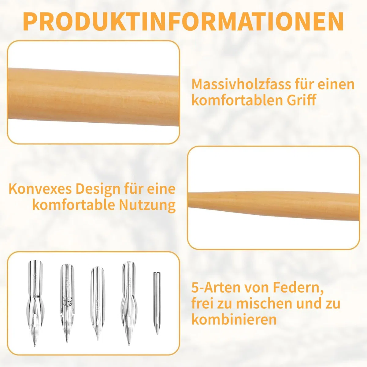 G-Pen Tintenfeder Edelstahl Zeichen-Comic-Stiftfeder,11-teiliges Comic-Stiftfeder-Set,Dip-Pen-Federhalter mit Comic-Stiftfeder, Kalligraphie-Zeichenstifthalter aus Holz mit Edelstahl-Stiftfeder
