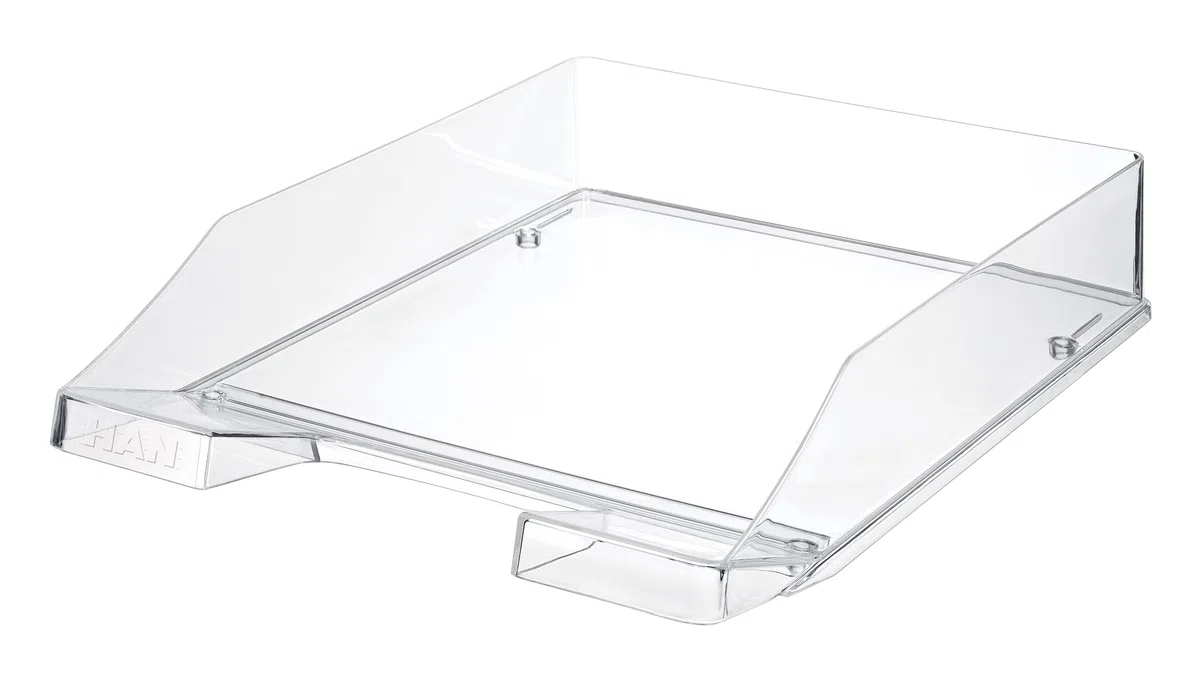 Briefablage klassisch/Basic für Format DIN A4 stapelbar, stabil (Transparent Klar, 2er Set)