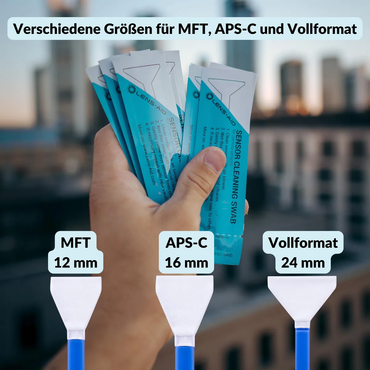 Lens-Aid Sensor Cleaning Swabs zur Reinigung von MFT Kamera Sensoren: 12x Mikrofaser Cleaning Swab 12 mm einzeln verpackt