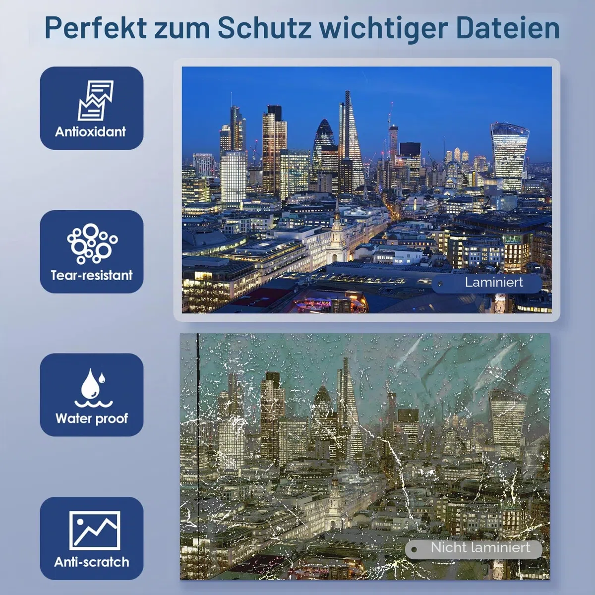 MAXDONE Premium Thermo Laminierfolien, 50 Stück Laminierfolien Transparent für Laminiergerät A3 A4 A5 A6, 3 Mil (80 Mikron) Dicke für Zusätzlichen Schutz