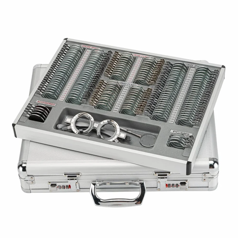 158-teiliges optisches Testobjektiv-Set, Metallrand, Aluminiumgehäuse