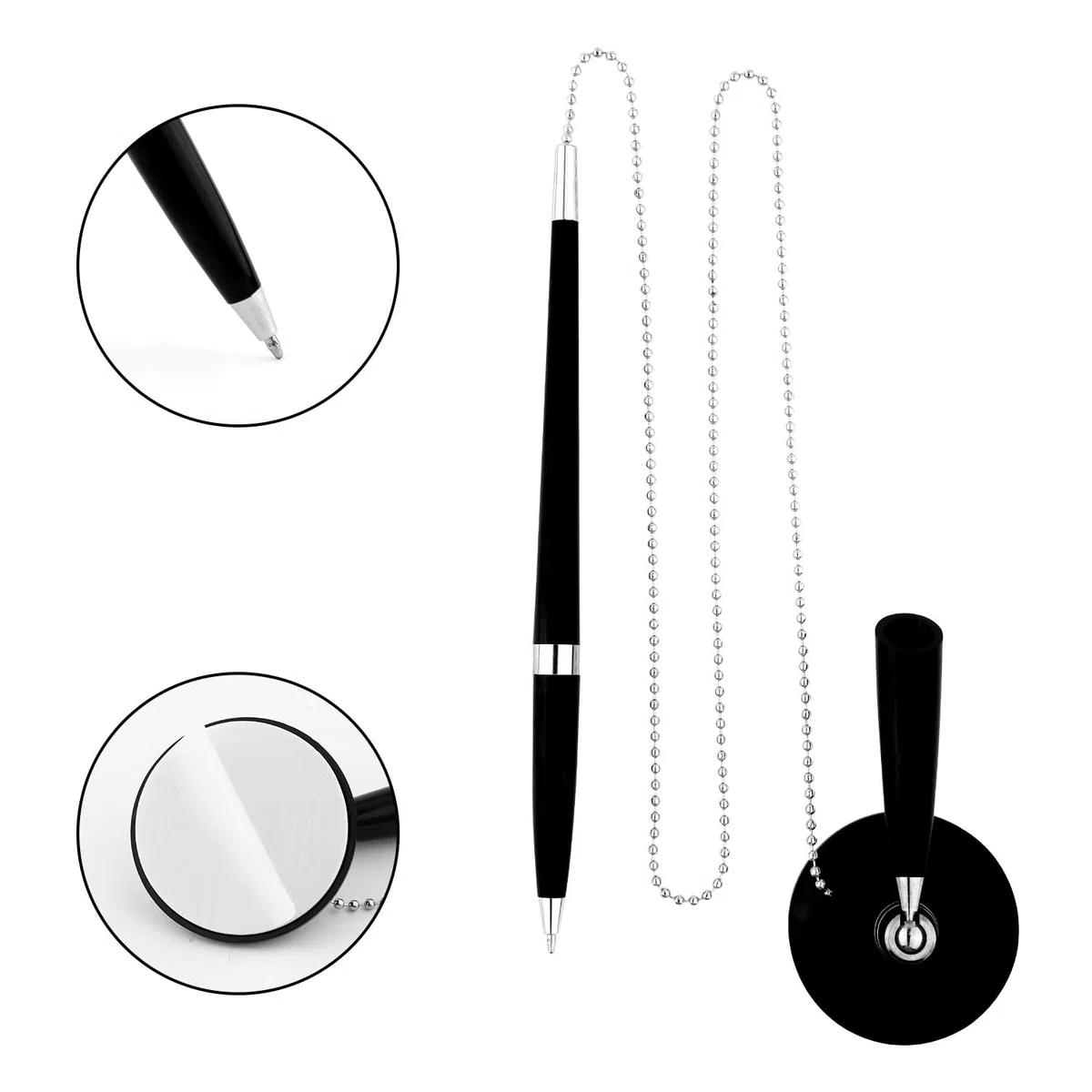 LUTER 4St Stift mit Kette, Stift an Kette Stift mit Befestigter Kette Sicherer Stift mit Kette Stiftketten mit 16St Austauschbaren Ersatzminen Zubehör für Zuhause Büro Bank Hotel