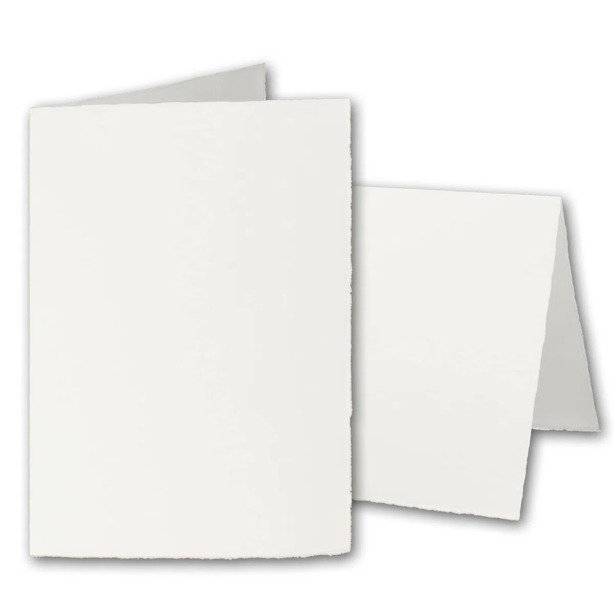 75x DIN A6 Vintage Faltkarten, Büttenpapier, 105 x 148 mm - hoch-doppelt, Natur-Weiß 240 g/m² - Vellum Oberfläche - Karten aus Büttenpapier